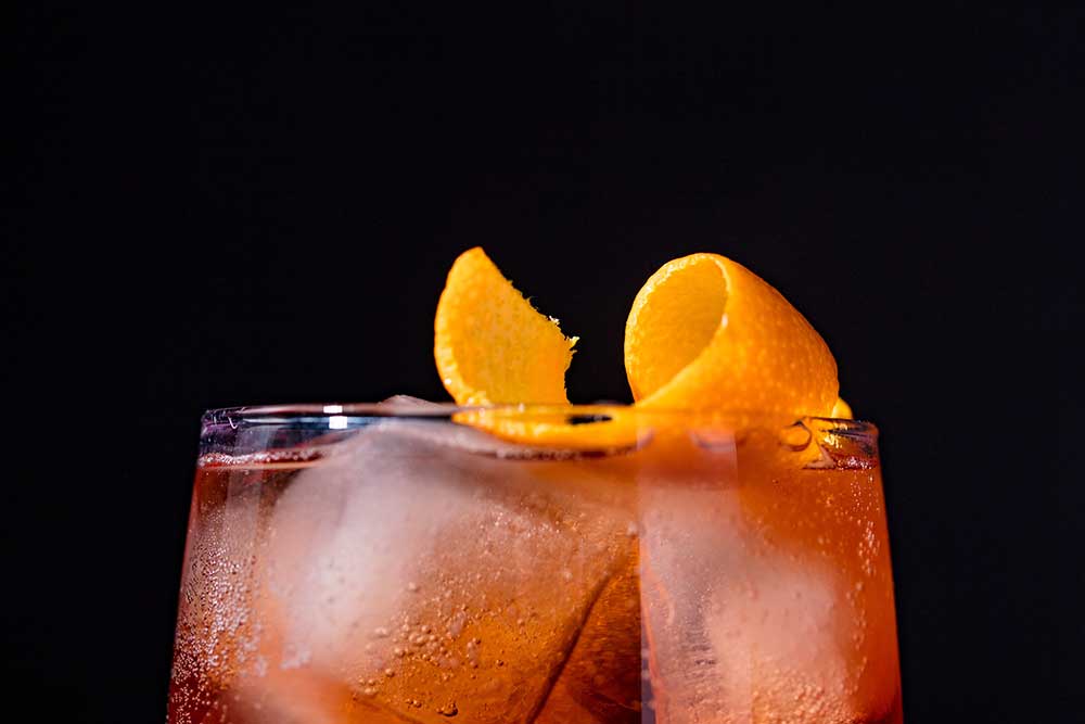 cocktail on black background